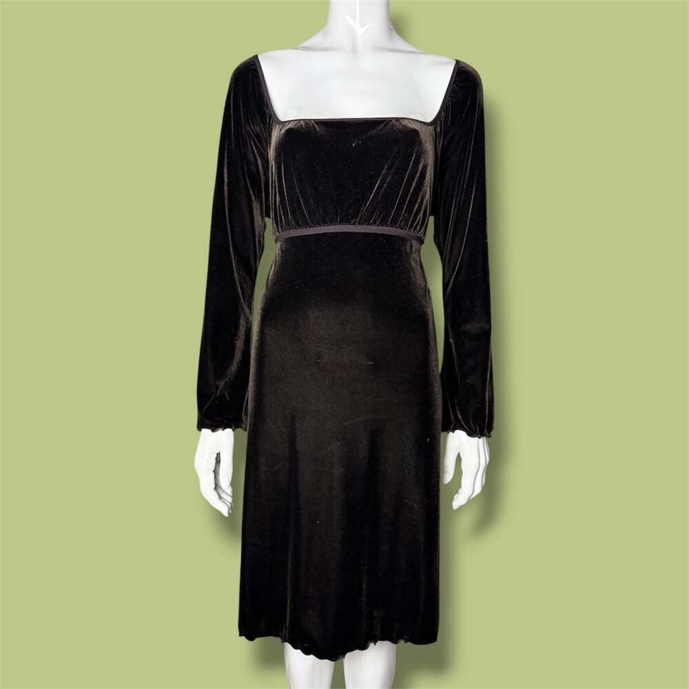 Vintage Whimsygoth Witchy Velvet Empire Waist Dress